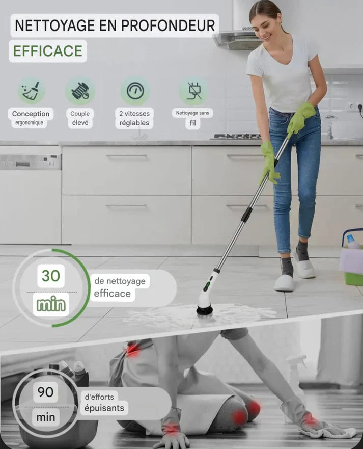 Brosse Électrique Rotative de Nettoyage 9 en 1